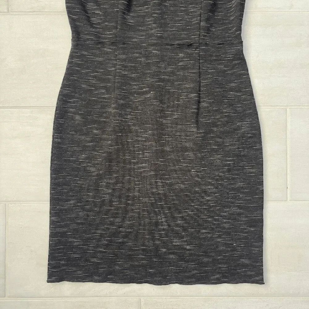 Ann Taylor Dress Sheath Midi Short Sleeve Dark Grey Size 2 Business Casual Work - Picture 7 of 7